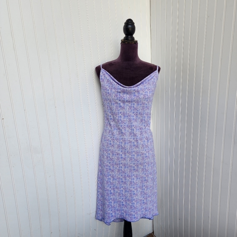 Sprit Womens Midi Lilac Purple Florla Swin Neck Tank Dress Size 7/8